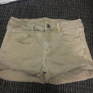AE khaki super stretchy foldable shorts